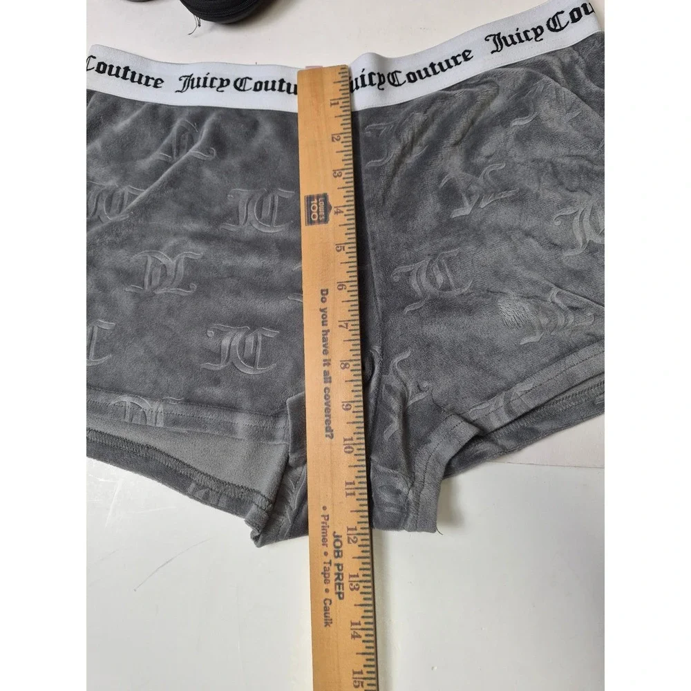 Juicy Couture Womens Grey Velour Logo‎ Embossed Sleep Shorts Size M 1751-47